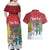 Personalised Christmas In July Couples Matching Off Shoulder Maxi Dress and Hawaiian Shirt Funny Dabbing Dance Koala And Blue Penguins