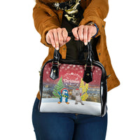 Christmas In July Shoulder Handbag Funny Dabbing Dance Koala And Blue Penguins LT05 One Size Red - Polynesian Pride