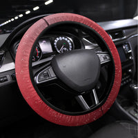 Christmas In July Steering Wheel Cover Funny Dabbing Dance Koala And Blue Penguins LT05 Universal Fit Red - Polynesian Pride