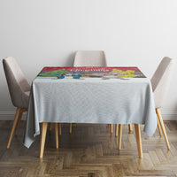 Christmas In July Tablecloth Funny Dabbing Dance Koala And Blue Penguins LT05 - Polynesian Pride