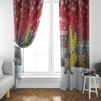 Christmas In July Window Curtain Funny Dabbing Dance Koala And Blue Penguins LT05 - Polynesian Pride