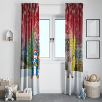 Christmas In July Window Curtain Funny Dabbing Dance Koala And Blue Penguins LT05 - Polynesian Pride