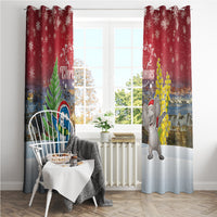 Christmas In July Window Curtain Funny Dabbing Dance Koala And Blue Penguins LT05 - Polynesian Pride