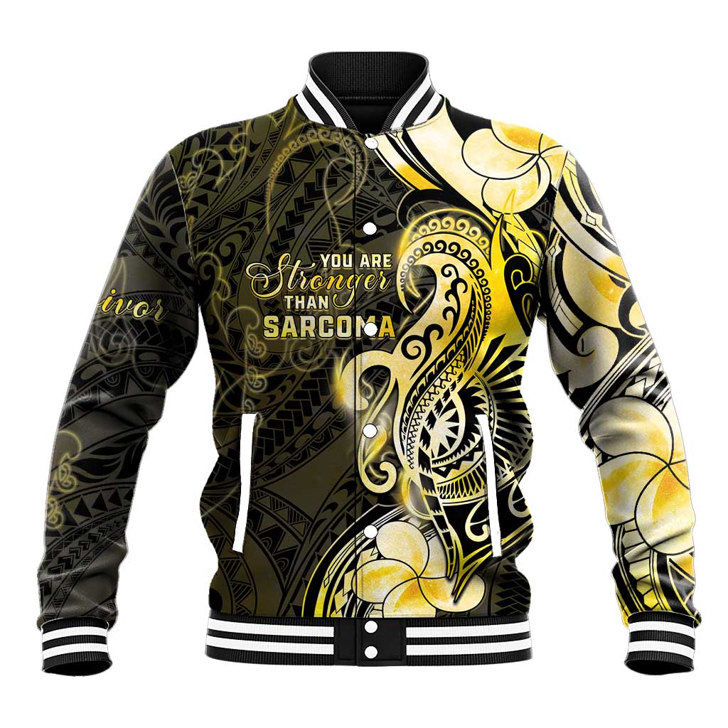 Sarcoma Awareness Baseball Jacket You Are Stronger Than Sarcoma LT05 Unisex Yellow - Polynesian Pride