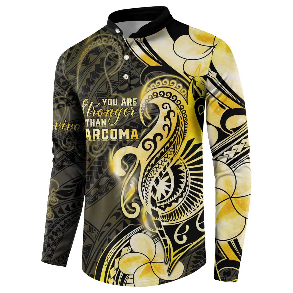 Sarcoma Awareness Button Sweatshirt You Are Stronger Than Sarcoma LT05 - Polynesian Pride