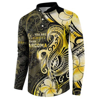 Sarcoma Awareness Button Sweatshirt You Are Stronger Than Sarcoma LT05 - Polynesian Pride