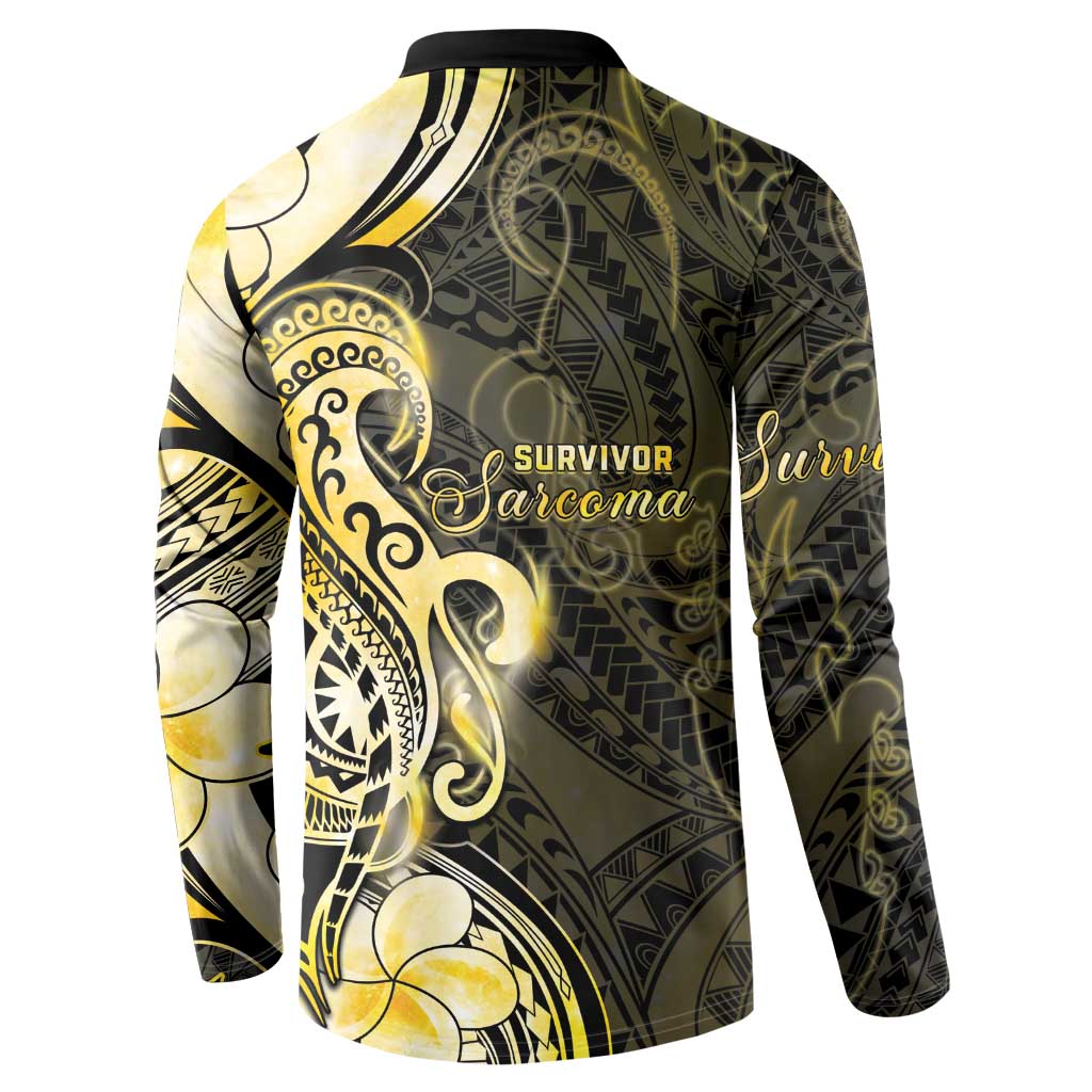 Sarcoma Awareness Button Sweatshirt You Are Stronger Than Sarcoma LT05 - Polynesian Pride