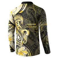 Sarcoma Awareness Button Sweatshirt You Are Stronger Than Sarcoma LT05 - Polynesian Pride