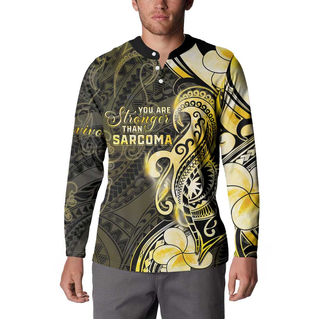 Sarcoma Awareness Button Sweatshirt You Are Stronger Than Sarcoma LT05 - Polynesian Pride