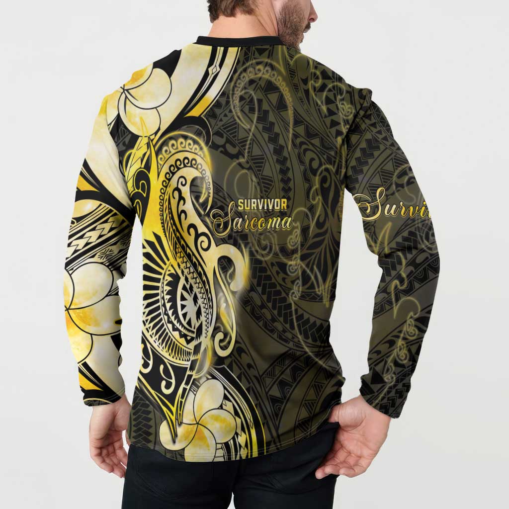 Sarcoma Awareness Button Sweatshirt You Are Stronger Than Sarcoma LT05 - Polynesian Pride