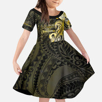 Sarcoma Awareness Kid Short Sleeve Dress You Are Stronger Than Sarcoma LT05 KID Yellow - Polynesian Pride