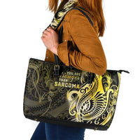 Sarcoma Awareness Leather Tote Bag You Are Stronger Than Sarcoma LT05 Yellow - Polynesian Pride