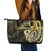 Sarcoma Awareness Leather Tote Bag You Are Stronger Than Sarcoma LT05 - Polynesian Pride