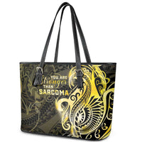 Sarcoma Awareness Leather Tote Bag You Are Stronger Than Sarcoma LT05 - Polynesian Pride