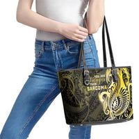 Sarcoma Awareness Leather Tote Bag You Are Stronger Than Sarcoma LT05 - Polynesian Pride