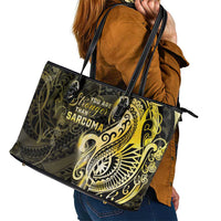 Sarcoma Awareness Leather Tote Bag You Are Stronger Than Sarcoma LT05 - Polynesian Pride