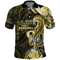 Sarcoma Awareness Polo Shirt You Are Stronger Than Sarcoma LT05 Yellow - Polynesian Pride