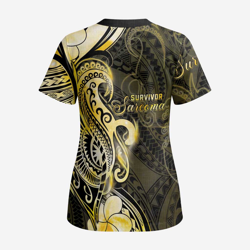 Sarcoma Awareness Scrub Top You Are Stronger Than Sarcoma LT05 - Polynesian Pride