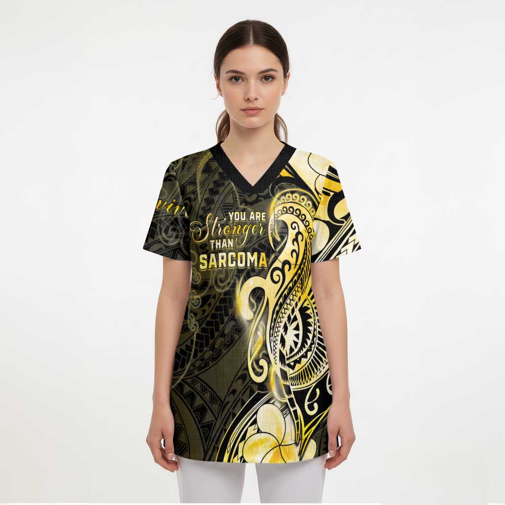 Sarcoma Awareness Scrub Top You Are Stronger Than Sarcoma LT05 - Polynesian Pride