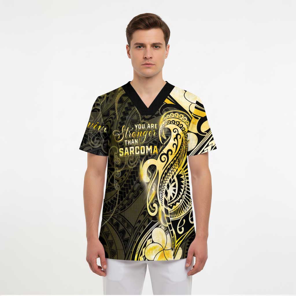 Sarcoma Awareness Scrub Top You Are Stronger Than Sarcoma LT05 - Polynesian Pride