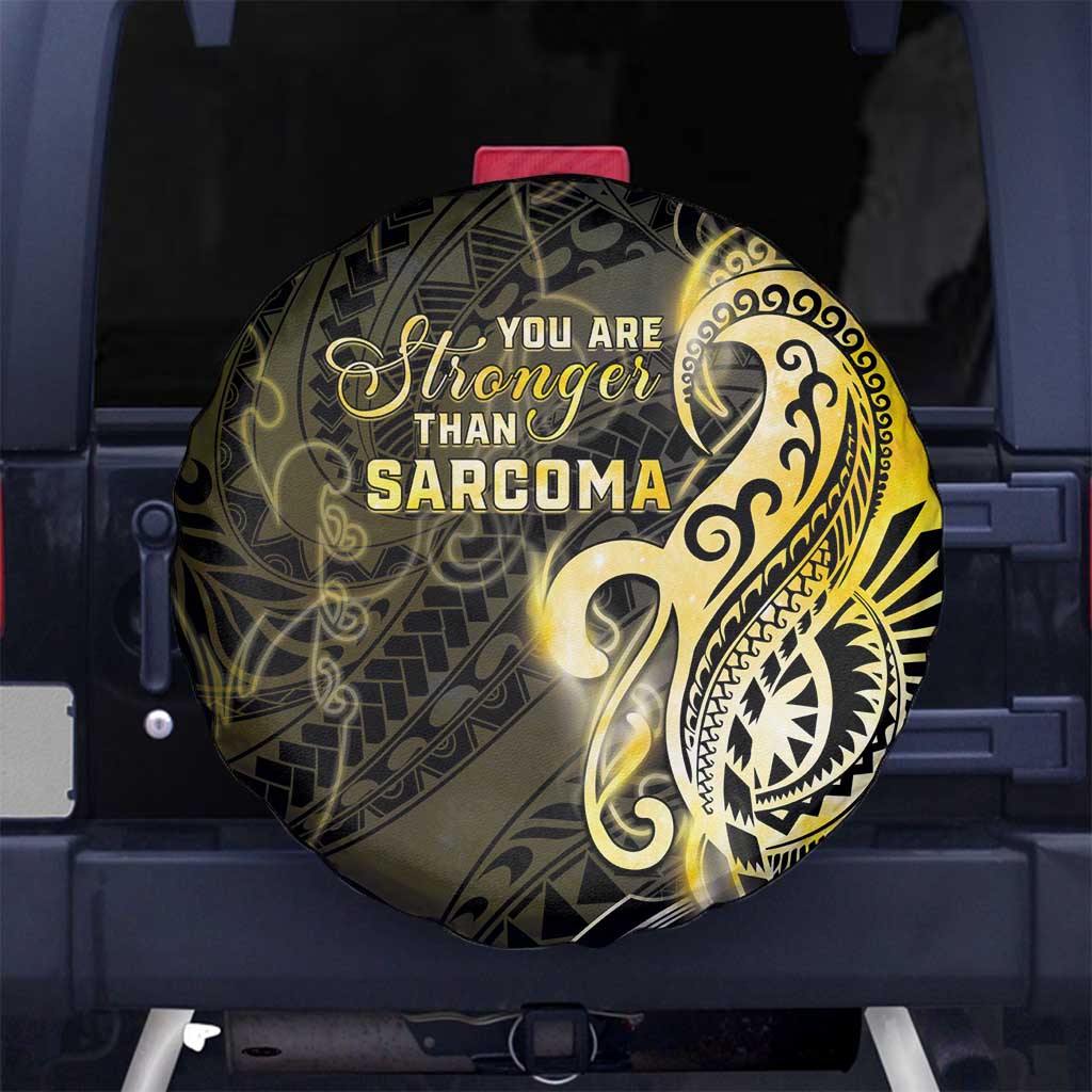 Sarcoma Awareness Spare Tire Cover You Are Stronger Than Sarcoma LT05 No hole Yellow - Polynesian Pride
