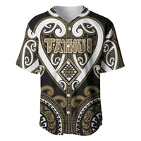 Custom Aotearoa Waikato Tainui Baseball Jersey Maori Tribal Pattern LT05 Dark Yellow - Polynesian Pride