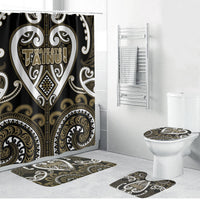 Aotearoa Waikato Tainui Bathroom Set Maori Tribal Pattern LT05 Bathroom Set (4 pcs) Dark Yellow - Polynesian Pride