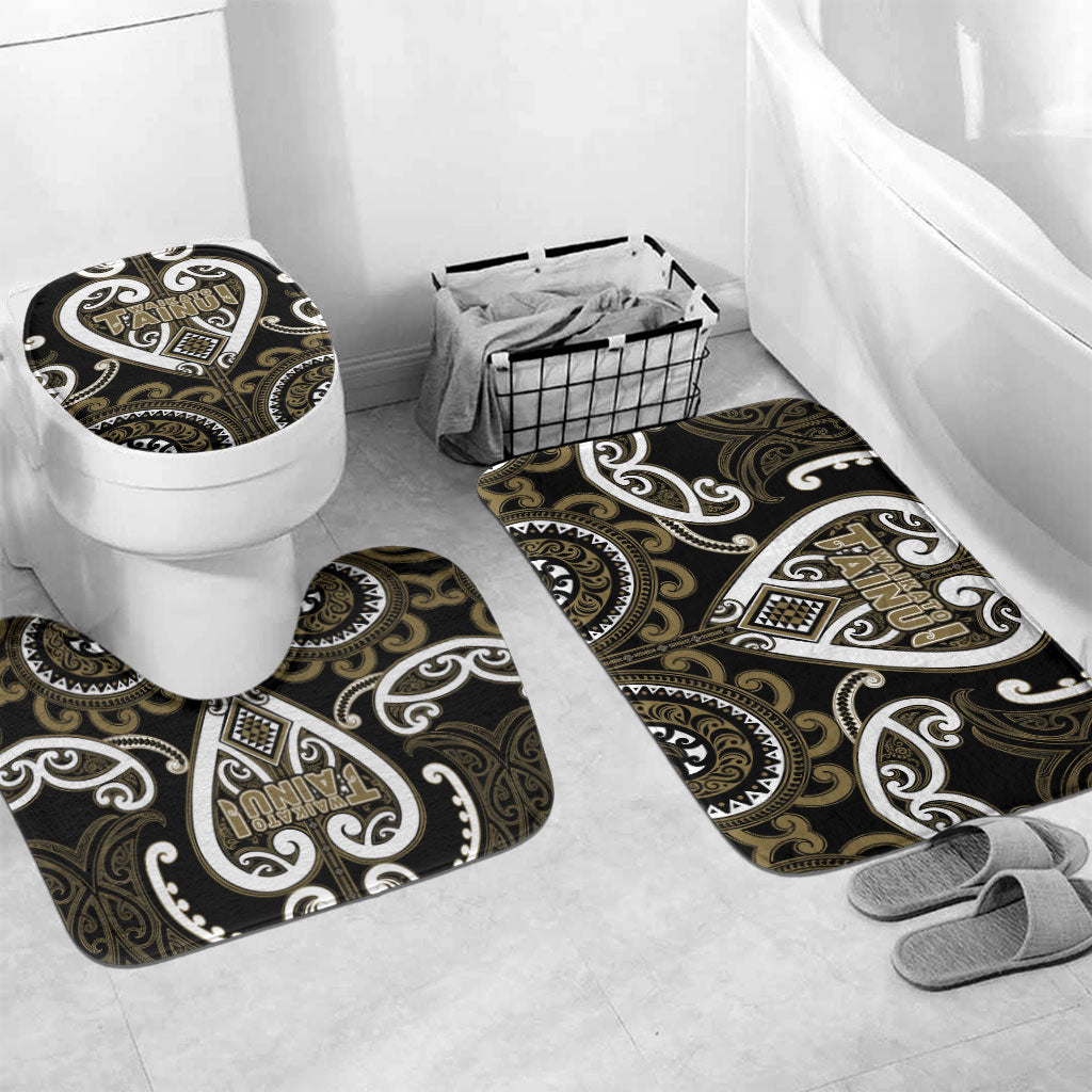 Aotearoa Waikato Tainui Bathroom Set Maori Tribal Pattern LT05 Mat Set Only (3 pcs) One Size Dark Yellow - Polynesian Pride