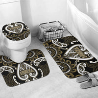 Aotearoa Waikato Tainui Bathroom Set Maori Tribal Pattern LT05 Mat Set Only (3 pcs) One Size Dark Yellow - Polynesian Pride