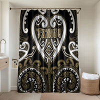 Aotearoa Waikato Tainui Bathroom Set Maori Tribal Pattern LT05 Shower Curtain Only Dark Yellow - Polynesian Pride
