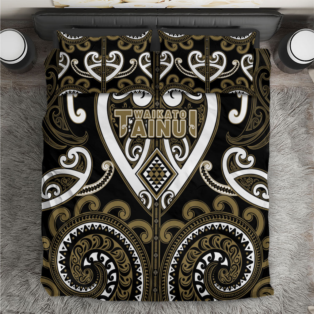 Aotearoa Waikato Tainui Bedding Set Maori Tribal Pattern LT05 Dark Yellow - Polynesian Pride