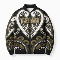 Custom Aotearoa Waikato Tainui Bomber Puffer Jacket Maori Tribal Pattern LT05 Unisex Dark Yellow - Polynesian Pride