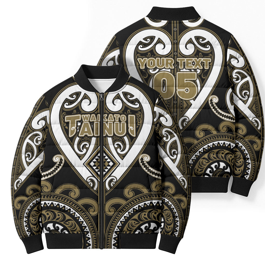 Custom Aotearoa Waikato Tainui Bomber Puffer Jacket Maori Tribal Pattern LT05 - Polynesian Pride