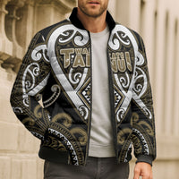 Custom Aotearoa Waikato Tainui Bomber Puffer Jacket Maori Tribal Pattern LT05 - Polynesian Pride