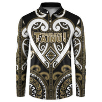 Custom Aotearoa Waikato Tainui Button Sweatshirt Maori Tribal Pattern LT05 Dark Yellow - Polynesian Pride