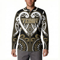 Custom Aotearoa Waikato Tainui Button Sweatshirt Maori Tribal Pattern LT05 - Polynesian Pride