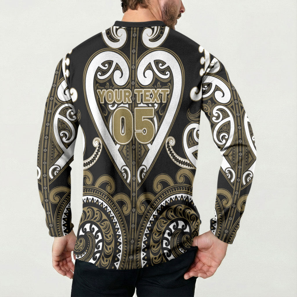 Custom Aotearoa Waikato Tainui Button Sweatshirt Maori Tribal Pattern LT05 - Polynesian Pride