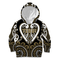 Custom Aotearoa Waikato Tainui Kid Hoodie Maori Tribal Pattern LT05 Hoodie Dark Yellow - Polynesian Pride
