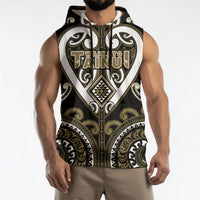 Custom Aotearoa Waikato Tainui Sleeveless Hoodie Maori Tribal Pattern LT05 - Polynesian Pride