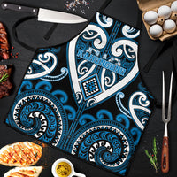 Aotearoa Ngati Kahungunu Apron Maori Tribal Pattern LT05 Blue - Polynesian Pride