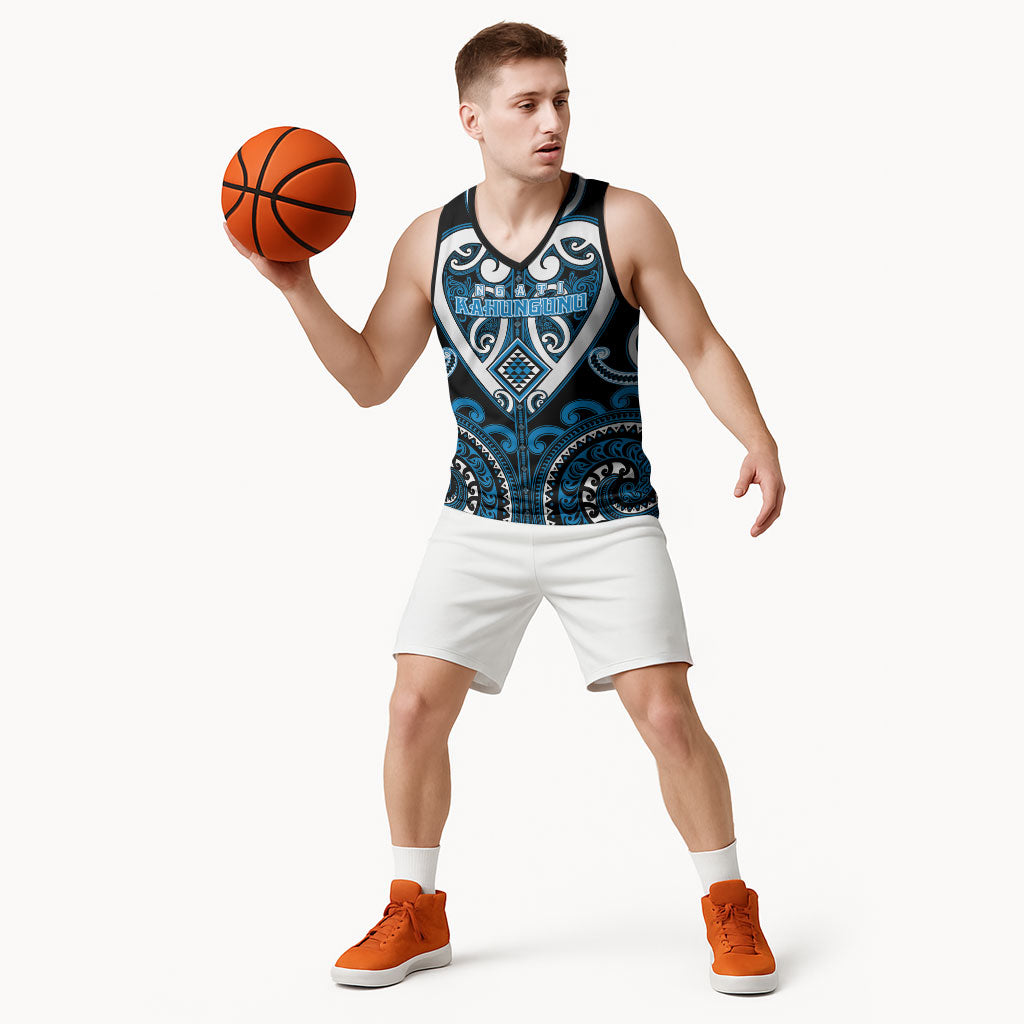 Custom Aotearoa Ngati Kahungunu Basketball Jersey Maori Tribal Pattern LT05 - Polynesian Pride