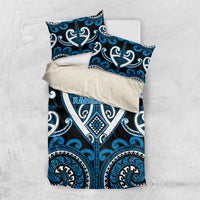Aotearoa Ngati Kahungunu Bedding Set Maori Tribal Pattern LT05 US Twin 172cm x 218cm Blue - Polynesian Pride