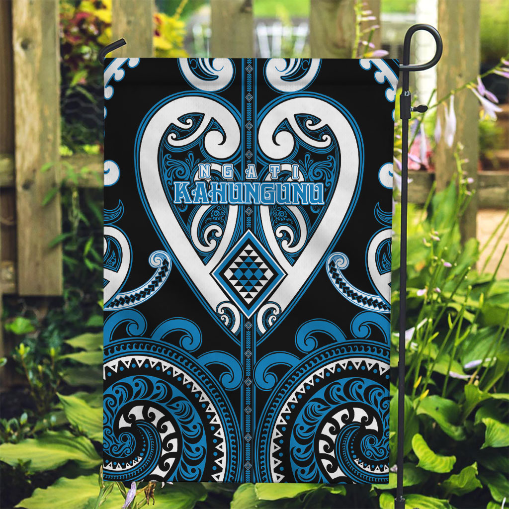 Aotearoa Ngati Kahungunu Garden Flag Maori Tribal Pattern LT05 Garden Flag Blue - Polynesian Pride