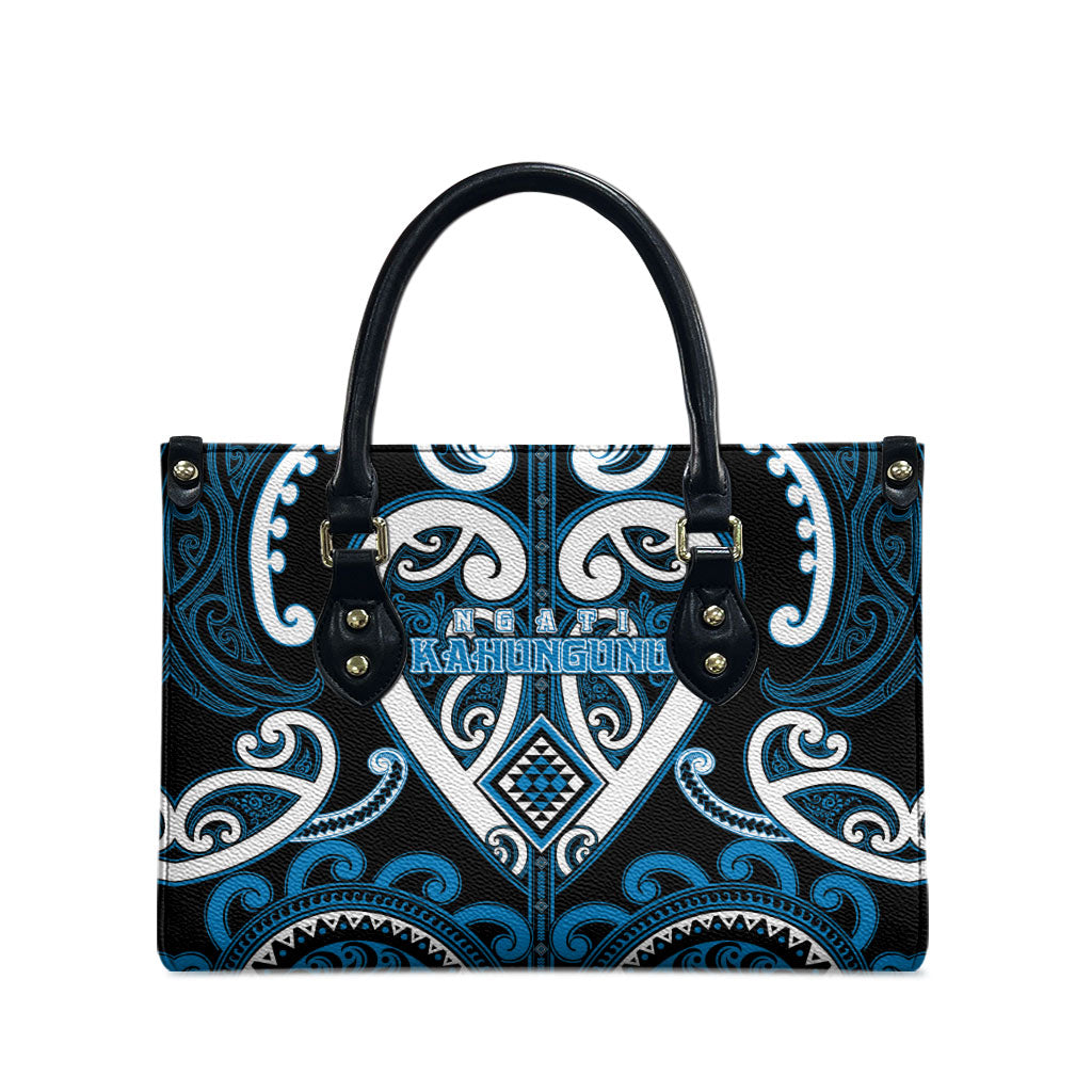 Aotearoa Ngati Kahungunu Leather Bag Maori Tribal Pattern LT05 - Polynesian Pride