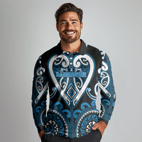 Custom Aotearoa Ngati Kahungunu Long Sleeve Polo Shirt Maori Tribal Pattern LT05 - Polynesian Pride