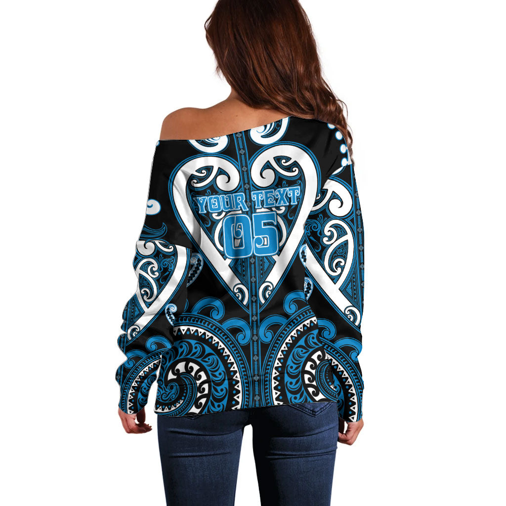 Custom Aotearoa Ngati Kahungunu Off Shoulder Sweater Maori Tribal Pattern LT05 - Polynesian Pride
