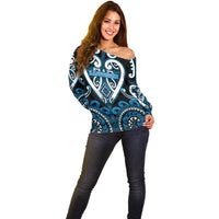 Custom Aotearoa Ngati Kahungunu Off Shoulder Sweater Maori Tribal Pattern LT05 - Polynesian Pride