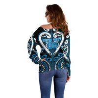 Custom Aotearoa Ngati Kahungunu Off Shoulder Sweater Maori Tribal Pattern LT05 - Polynesian Pride