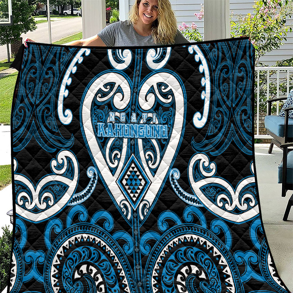 Aotearoa Ngati Kahungunu Quilt Maori Tribal Pattern LT05 Blue - Polynesian Pride