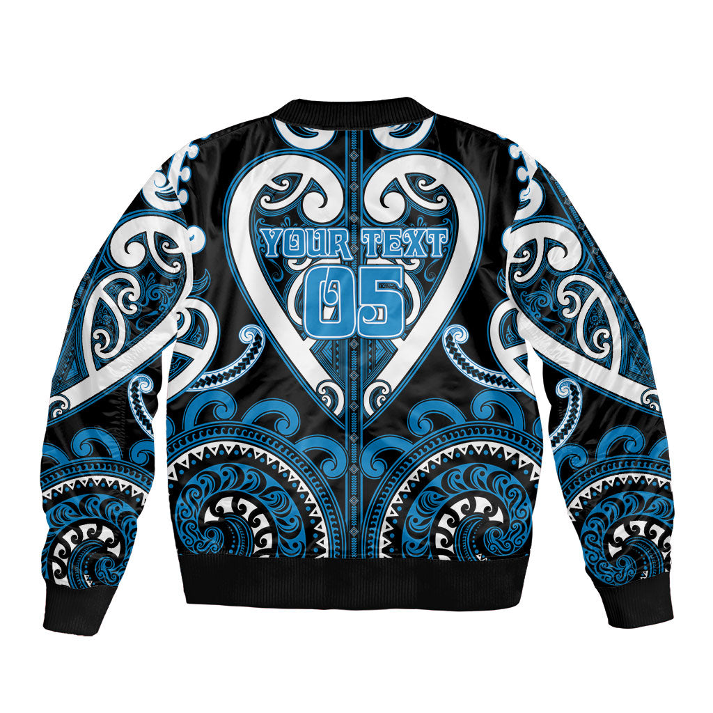 Custom Aotearoa Ngati Kahungunu Sleeve Zip Bomber Jacket Maori Tribal Pattern LT05 - Polynesian Pride